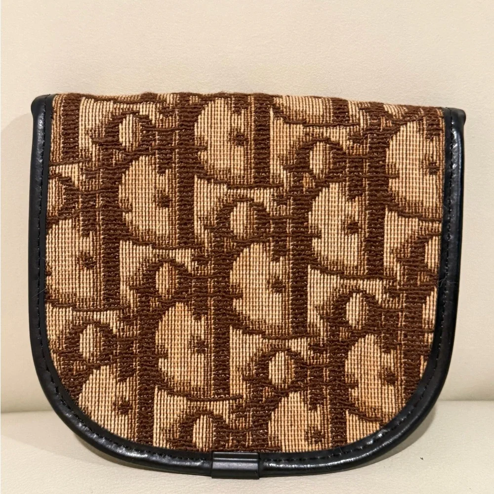 Authentic Christian Dior Brown and Black Coin Purse Good Condition